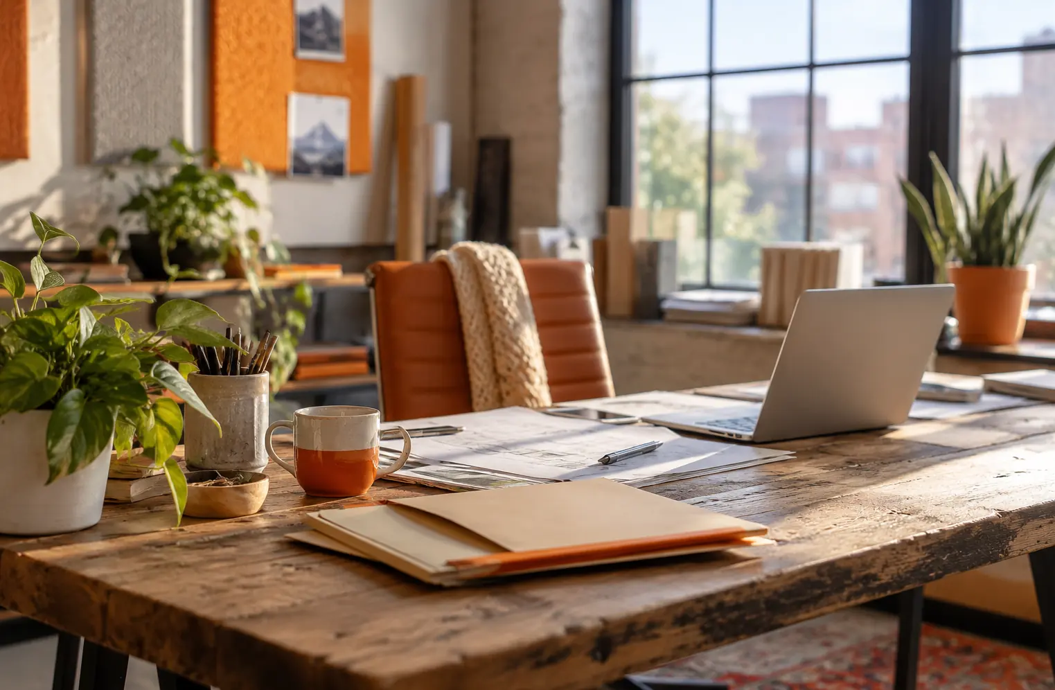 Illustration of service businesses and their working space